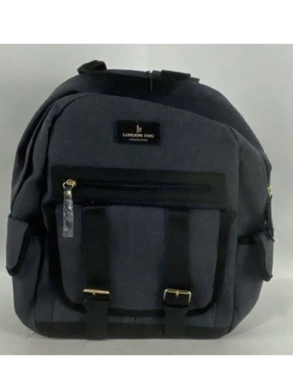 London Fog Denim Canvas Backpack with Gold Hardware 100th Anniversary